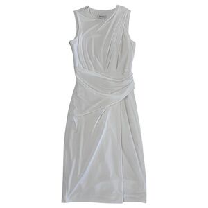 DKNY - JERSEY DRAPED WHITE DRESS - SLEEVELESS